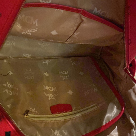 MCM Visetos Stark Red Backpack (Large) - Picture 13 of 16